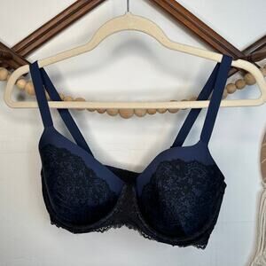 Maidenform Blue Black Lace Bra 34D